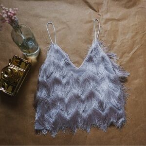 ✨ZARA- textured  Fringe Cami Top – Size S